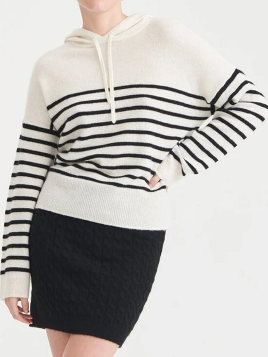 NAADAM Sweaters - NAADAM Striped Cashmere Oversized Hoodie